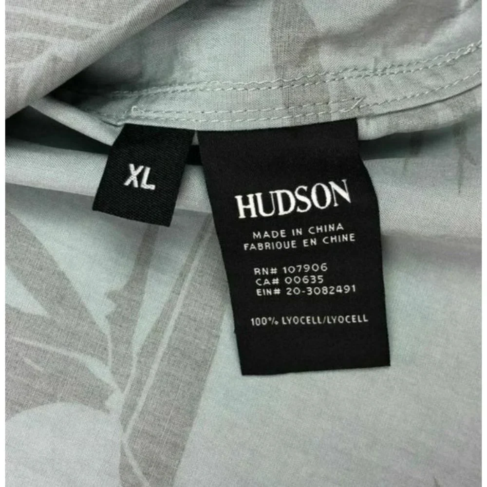 Hudson Mens XL Camp Collar Printed Short Sleeve Button Front Hawaiian Shirt - Picture 8 of 8
